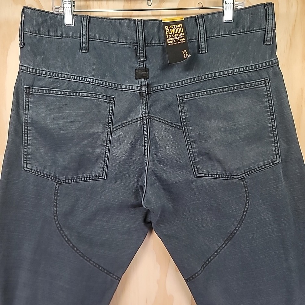 G-Star Raw Jeans 5620 Elwood 3D Regular Mens 34x34‎ Gray Bornite Double Knee NWT - Picture 11 of 16